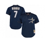 Men's Mitchell and Ness 1997 Houston Astros #7 Craig Biggio Replica Navy Blue Throwback MLB Jersey