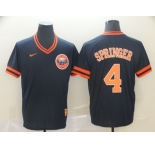 Men's Nike Houston Astros #4 George Springer Navy Blue M&N MLB Jersey