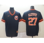 Men's Nike Majestic Houston Astros #27 Jose Altuve Navy Blue M&N MLB Jersey
