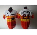 mlb houston astros #21 pettitte m&n white orange