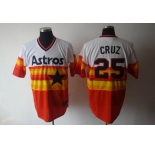 mlb houston astros #25 cruz m&n white orange