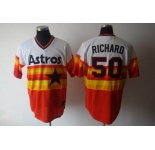 mlb houston astros #50 richard m&n white orange