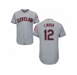 Cleveland Indians #12 Francisco Lindor Grey Flexbase Authentic Collection Stitched Baseball Jersey