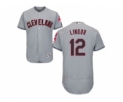 Cleveland Indians #12 Francisco Lindor Grey Flexbase Authentic Collection Stitched Baseball Jersey