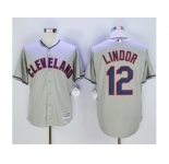 Cleveland Indians #12 Francisco Lindor Grey New Cool Base Stitched MLB Jersey