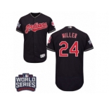 Cleveland Indians #24 Andrew Miller Navy Blue 2016 World Series Bound Flexbase Authentic Collection MLB Jersey