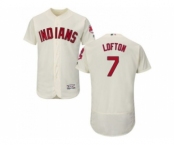 Cleveland Indians #7 Kenny Lofton Cream Flexbase Authentic Collection Stitched Baseball Jersey