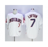 Cleveland Indians #7 Kenny Lofton White 1978 Turn Back The Clock Stitched MLB Jersey