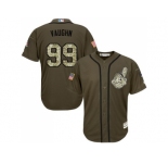 Cleveland Indians #99 Ricky Vaughn Green Salute to Service Stitched Baseball Jersey