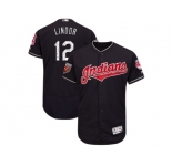 Men Cleveland Indians #12 Francisco Lindor Majestic Navy 2018 Spring Training Flex Base Player Jersey