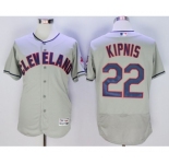 Men Cleveland Indians #22 Jason Kipnis Majestic Gray Flexbase Authentic Collection Player Jersey