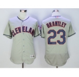 Men Cleveland Indians #23 Michael Brantley Majestic Gray Flexbase Authentic Collection Player Jersey