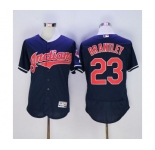 Men Cleveland Indians #23 Michael Brantley Majestic Navy Blue Flexbase Authentic Collection Jersey