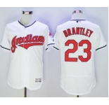 Men Cleveland Indians #23 Michael Brantley Majestic White Flexbase Authentic Collection Jersey