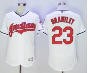 Men Cleveland Indians #23 Michael Brantley Majestic White Flexbase Authentic Collection Jersey