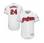 Men Cleveland Indians #24 Manny Ramirez Majestic white Flexbase Authentic Collection Player Jersey