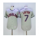 Men Cleveland Indians #7 Kenny Lofton Majestic Grey Flexbase Authentic Collection Jersey