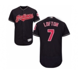Men Cleveland Indians #7 Kenny Lofton Majestic Navy Blue Flexbase Authentic Collection Jersey
