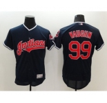 Men Cleveland Indians #99 Ricky Vaughn Majestic Navy Blue Flexbase Authentic Collection Player Jersey
