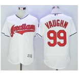 Men Cleveland Indians #99 Ricky Vaughn Majestic White Flexbase Authentic Collection Jersey