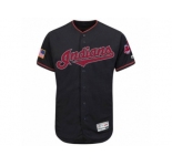 Men Cleveland Indians Blank Majestic Navy 2016 Independence Day Stars & Stripes Flex Base Team Jersey