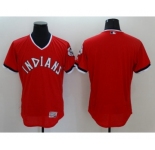 Men Cleveland Indians Blank Majestic Red Flexbase Authentic Collection Cooperstown Jersey