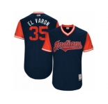Men's 2017 Little League World Series Indians #35 Abraham Almonte El Varon Navy Jersey
