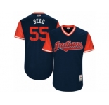 Men's 2017 Little League World Series Indians Roberto Perez #55 Bebo Navy Jersey