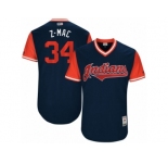 Men's 2017 Little League World Series Indians Zach McAllister #34 Z-Mac Navy Jersey