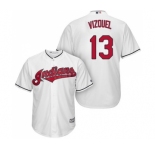 Men's Cleveland Indians #13 Omar Vizquel Replica White Home Cool Base Baseball Jersey