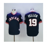 Men's Cleveland Indians #19 Bob Feller Majestic Navy Authentic 1976 Turn Back the Clock Player Jersey