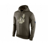 Men's Cleveland Indians Nike Olive Salute To Service KO Performance Hoodie