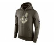 Men's Cleveland Indians Nike Olive Salute To Service KO Performance Hoodie