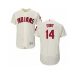 Men's Majestic Cleveland Indians #14 Larry Doby Cream Flexbase Authentic Collection MLB Jersey
