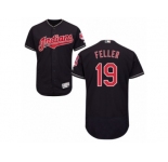 Men's Majestic Cleveland Indians #19 Bob Feller Navy Blue Flexbase Authentic Collection MLB Jersey