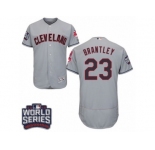 Men's Majestic Cleveland Indians #23 Michael Brantley Grey 2016 World Series Bound Flexbase Authentic Collection MLB Jersey