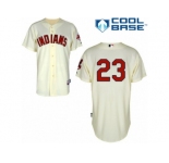 Men's Majestic Cleveland Indians #23 Michael Brantley Replica Cream Alternate 2 Cool Base MLB Jersey