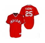 Men's Majestic Cleveland Indians #25 Jim Thome Authentic Red 1978 Turn Back The Clock MLB Jersey