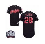 Men's Majestic Cleveland Indians #28 Corey Kluber Navy Blue 2016 World Series Bound Flexbase Authentic Collection MLB Jersey