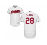 Men's Majestic Cleveland Indians #28 Corey Kluber White Flexbase Authentic Collection MLB Jersey