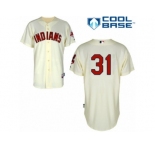 Men's Majestic Cleveland Indians #31 Danny Salazar Authentic Cream Alternate 2 Cool Base MLB Jersey