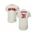 Men's Majestic Cleveland Indians #31 Danny Salazar Cream Flexbase Authentic Collection MLB Jersey