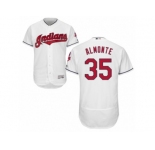 Men's Majestic Cleveland Indians #35 Abraham Almonte White Flexbase Authentic Collection MLB Jersey