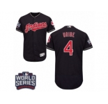 Men's Majestic Cleveland Indians #4 Juan Uribe Navy Blue 2016 World Series Bound Flexbase Authentic Collection MLB Jersey