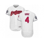 Men's Majestic Cleveland Indians #4 Juan Uribe White 2016 World Series Bound Flexbase Authentic Collection MLB Jersey