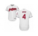 Men's Majestic Cleveland Indians #4 Juan Uribe White Flexbase Authentic Collection MLB Jersey