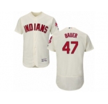 Men's Majestic Cleveland Indians #47 Trevor Bauer Cream Flexbase Authentic Collection MLB Jersey
