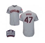 Men's Majestic Cleveland Indians #47 Trevor Bauer Grey 2016 World Series Bound Flexbase Authentic Collection MLB Jersey