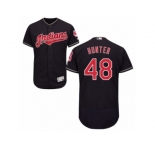 Men's Majestic Cleveland Indians #48 Tommy Hunter Navy Blue Flexbase Authentic Collection MLB Jersey