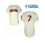 Men's Majestic Cleveland Indians #7 Kenny Lofton Authentic Cream Alternate 2 Cool Base MLB Jersey
